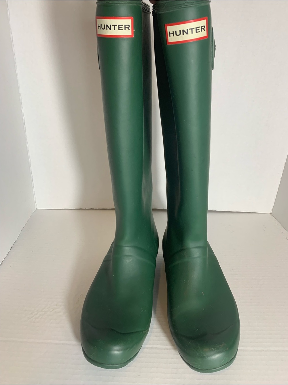 Hunter Matte Forest Green Knee-High Rain Boots Size 9